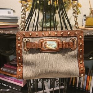 Michael Kors Gold Studded Crossbody Bag